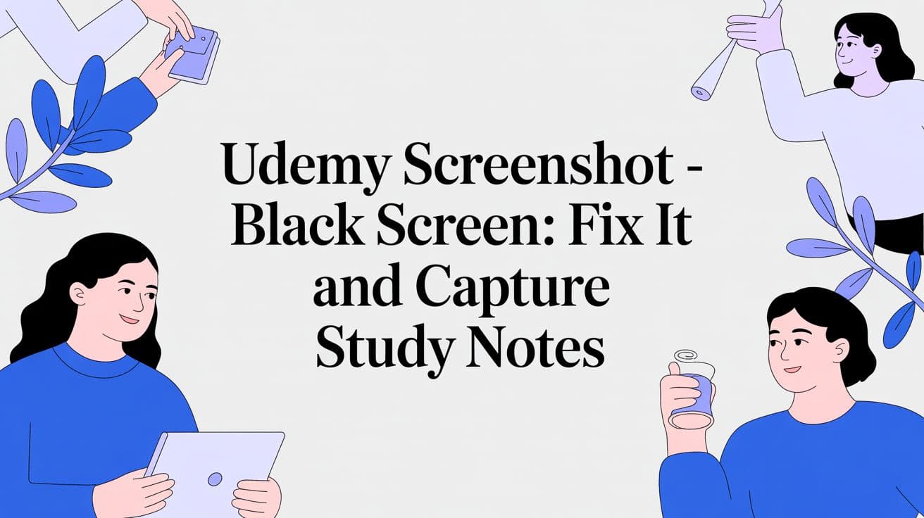 Udemy Screenshot Black Screen: How to Capture Notes Reliably